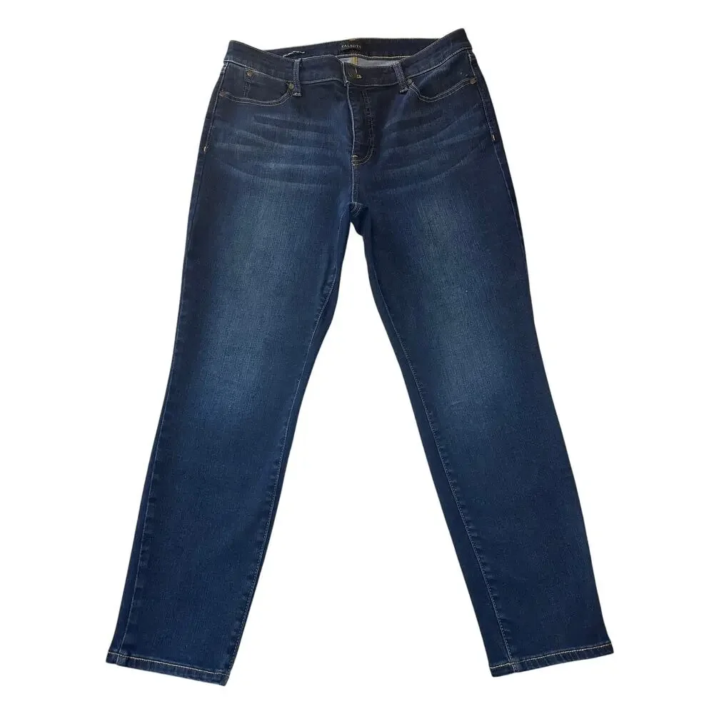 Talbots Denim Slim Ankle Jeans Dark Wash Women’s Size 12 Petite Stretch - Picture 1 of 8